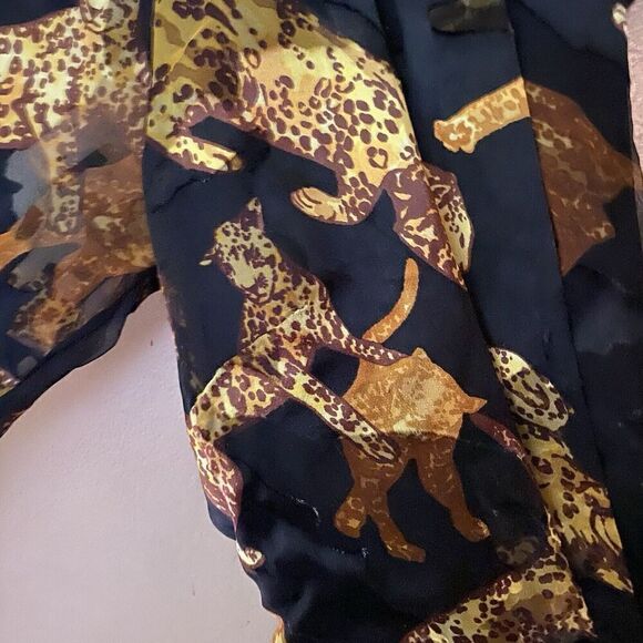 DUNDAS X Revolve dress Gloria Cats Print Gold Black Mini Short Sz XS NWT $348 - Picture 11 of 15